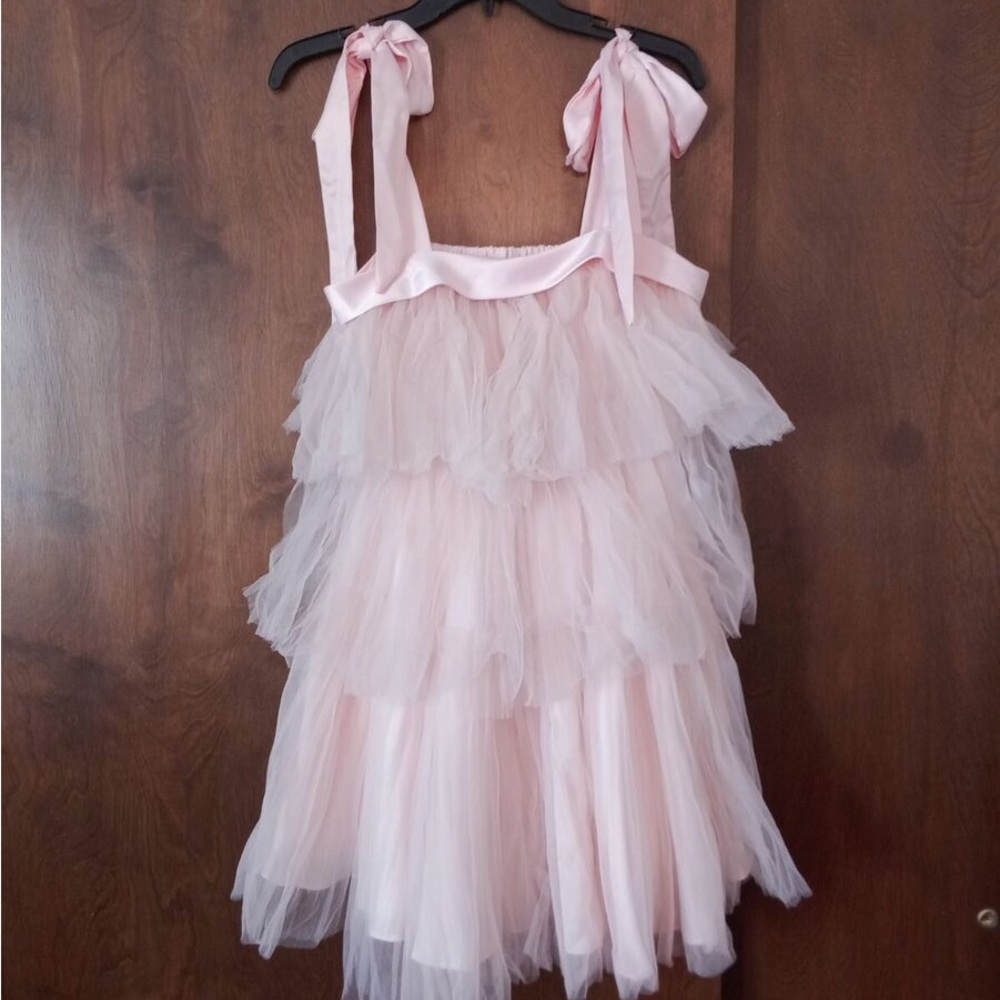 Pink Layered Tulle Dress